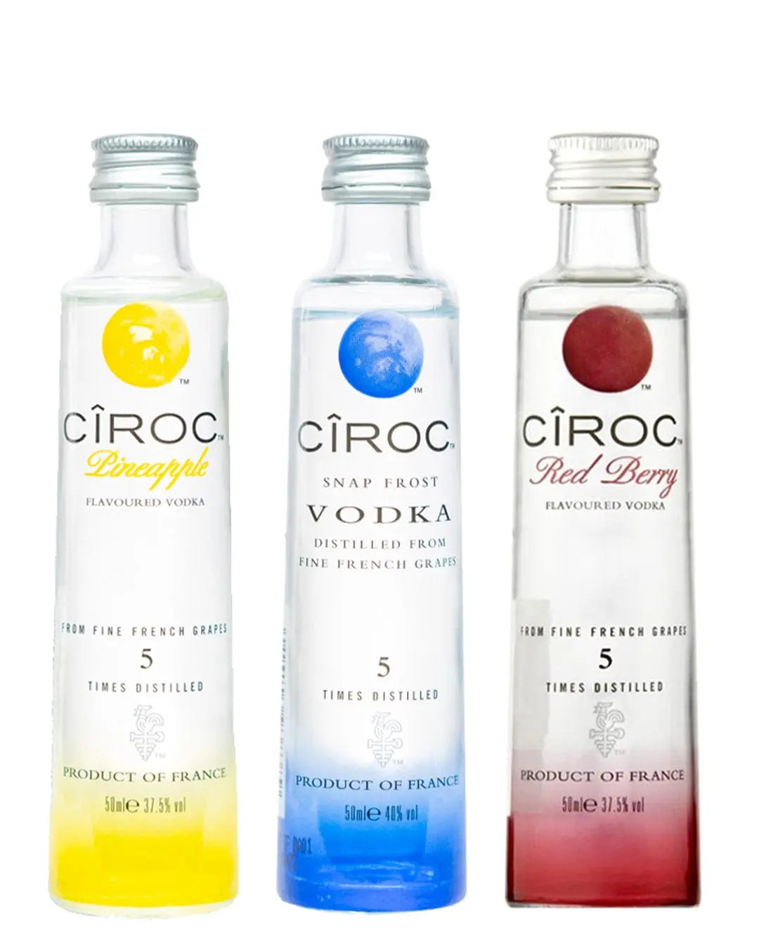 x Trio Vodka, – cl 5 3 Club Ciroc The Bottle Miniature Pack