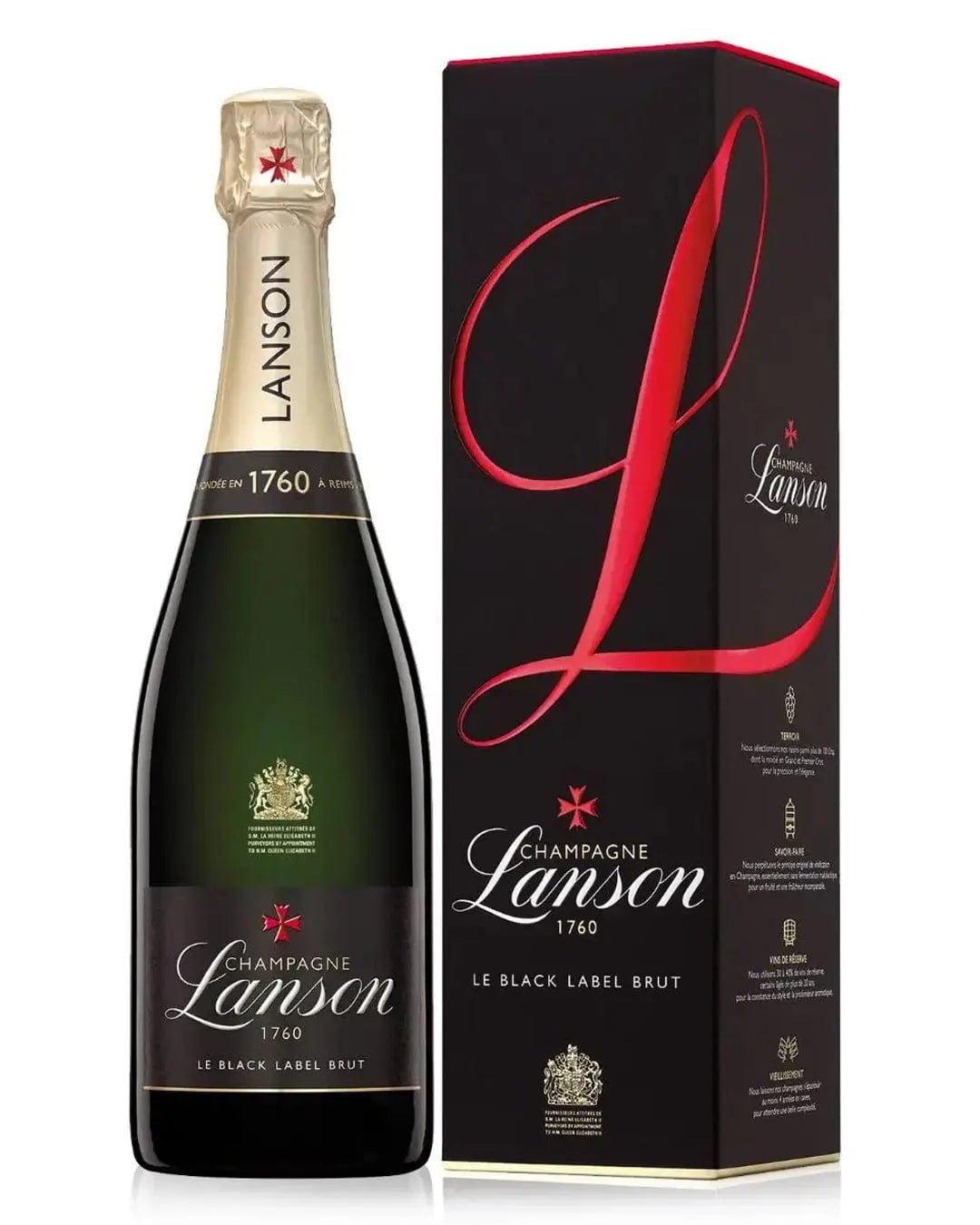 Lanson la Rose Champagne Fruit Market Gift Set With 2 Glasses