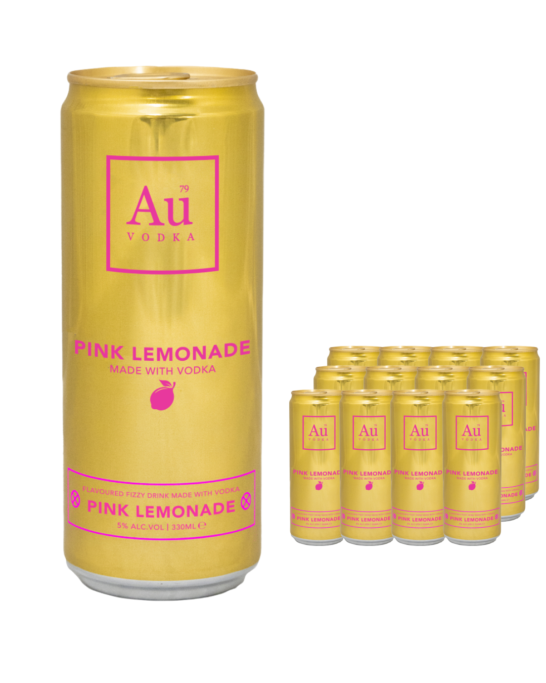 Au Vodka Pink Lemonade Premixed Can Multipack, 12 x 330 ml