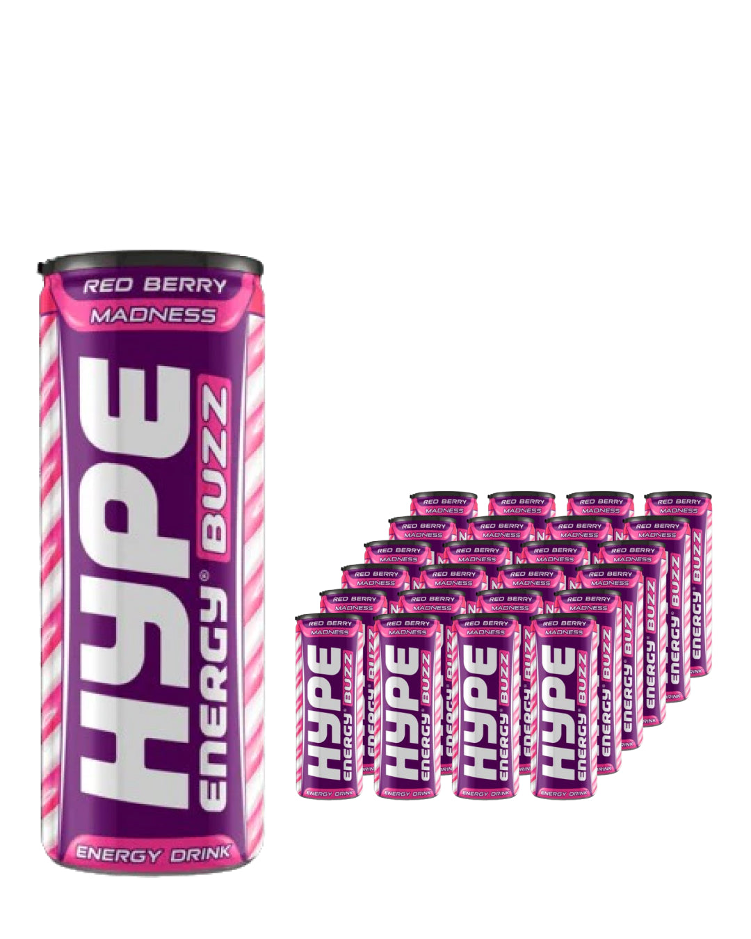 Hype Buzz Redberry Madness Energy Drink Multipack, 24 x 250 ml