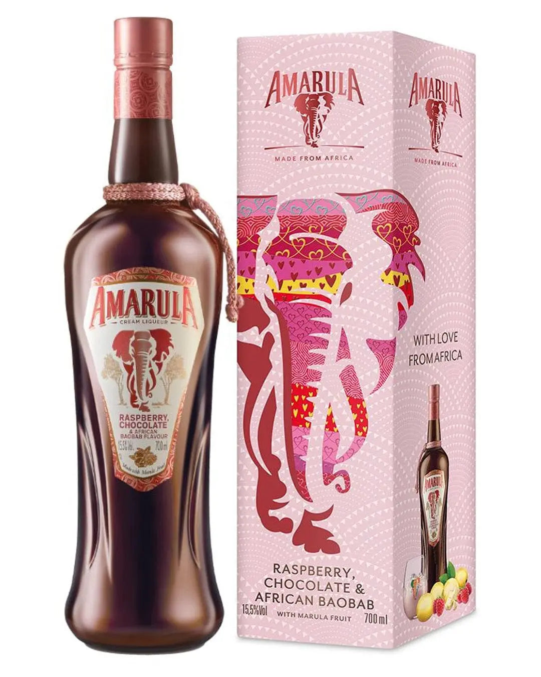 Amarula Raspberry, Chocolate & African Baobab Cream Liqueur in Gift Box, 70 cl Liqueurs & Other Spirits