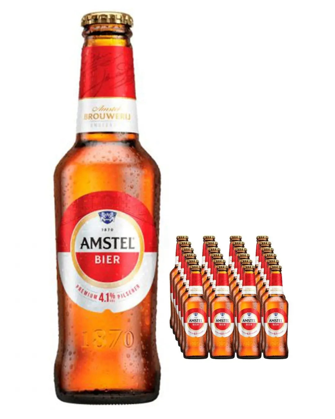 Amstel Lager Beer Bottle Multipack, 24 x 300 ml Beer