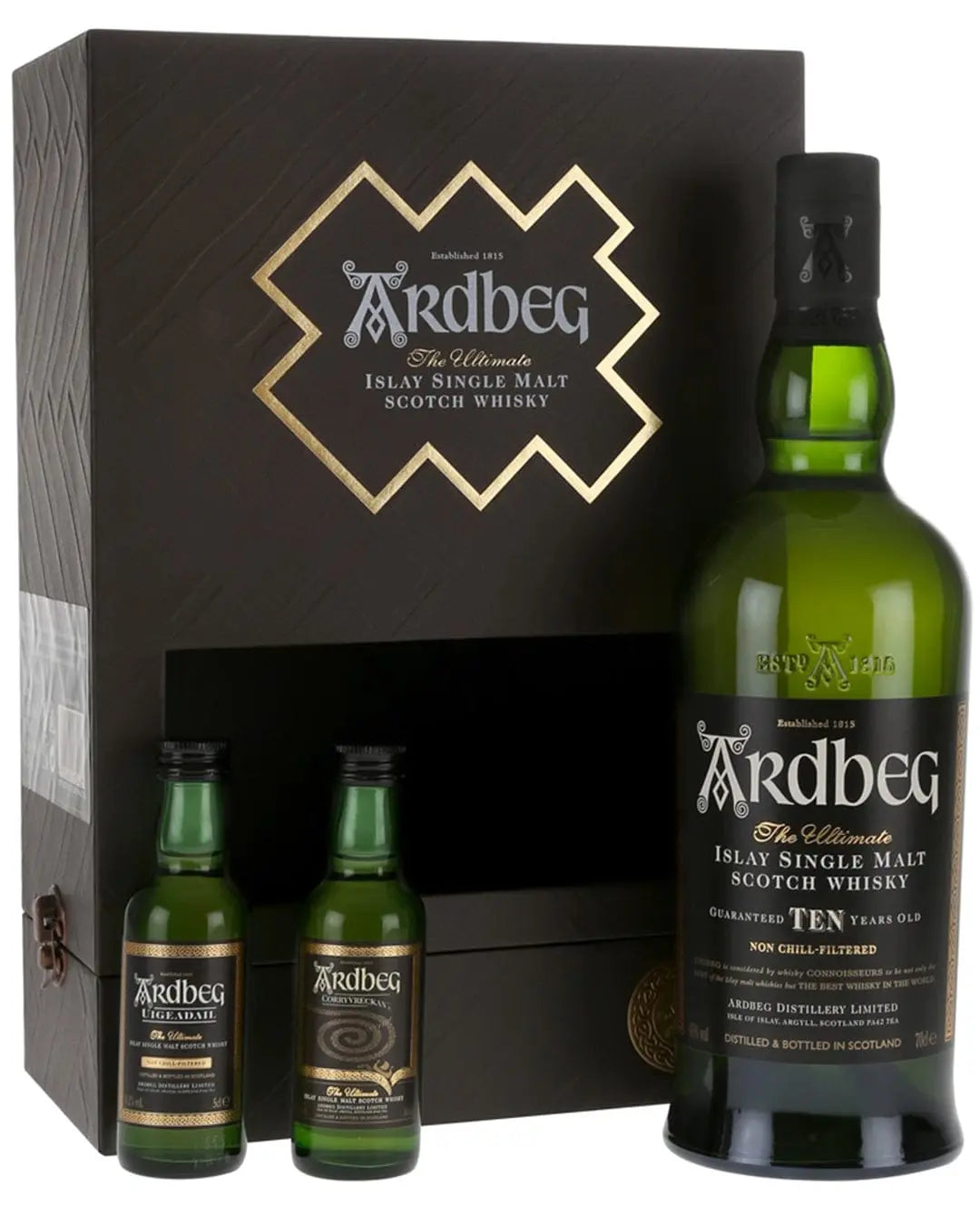 Ardbeg 10 Year Old Exploration Gift Pack, 70 cl + 2 x 5 cl Whisky 5010494913446