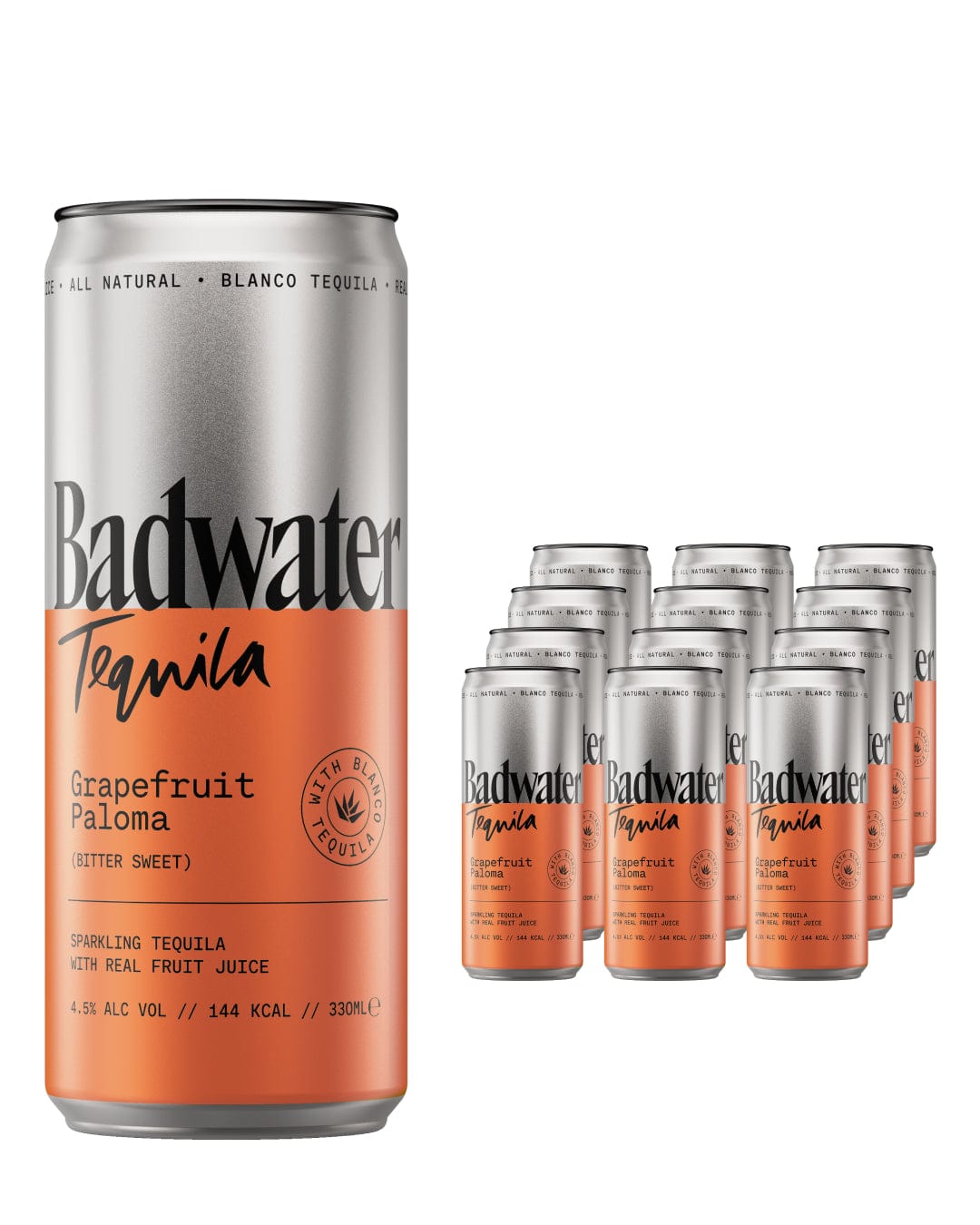 Badwater Tequila Grapefruit Paloma Premixed Multipack, 12 x 330 ml Ready Made Cocktails