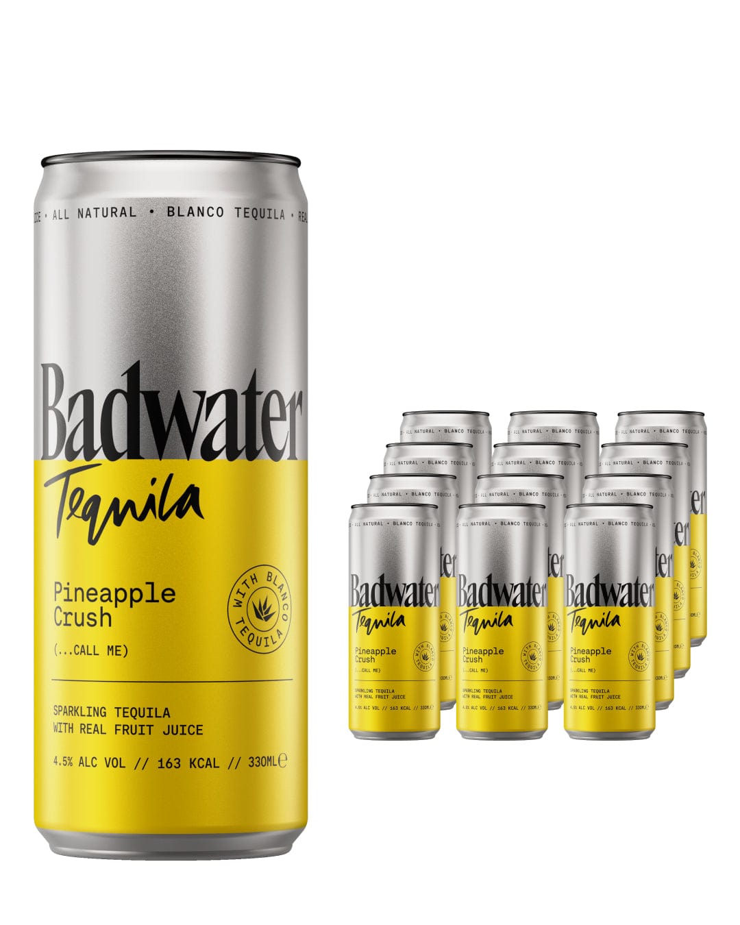 Badwater Tequila Pineapple Crush Premixed Multipack, 12 x 330 ml Ready Made Cocktails