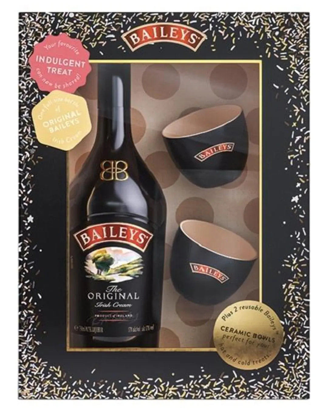 Baileys Original Irish Cream Gift Pack With 2 Ceramic Bowls, 70 cl Liqueurs & Other Spirits