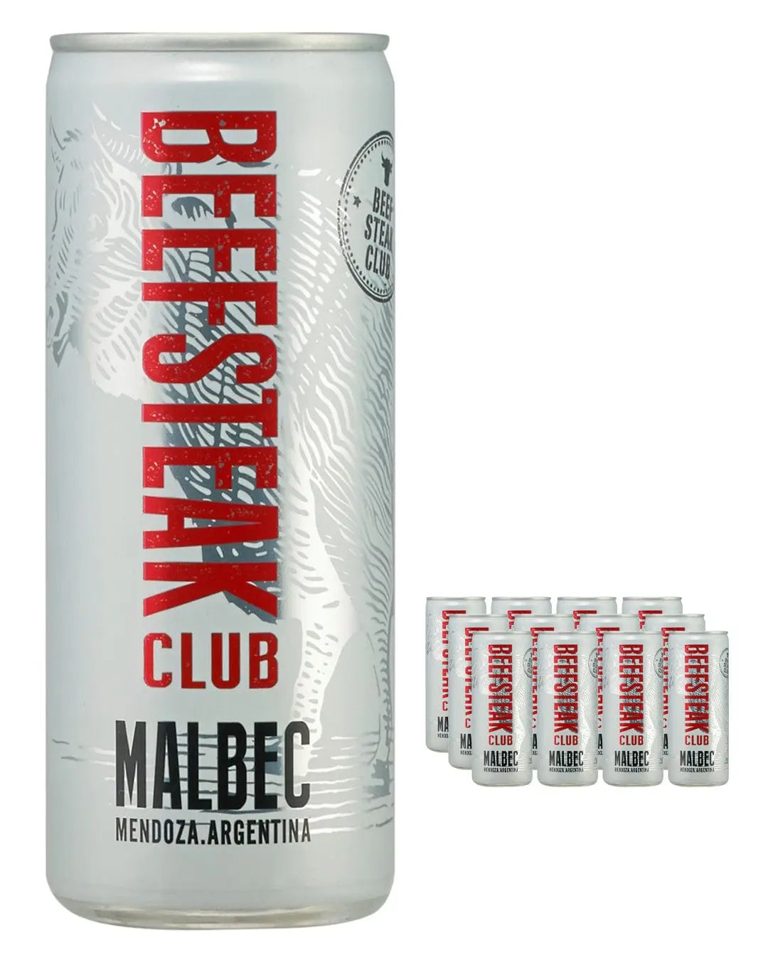 Beefsteak Club Malbec Can Multipack, 12 x 250 ml Red Wine