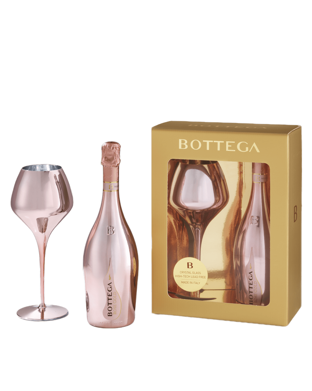 Bottega Confezione Glamour Rose Gold Gift Set, 75 cl Champagne & Sparkling