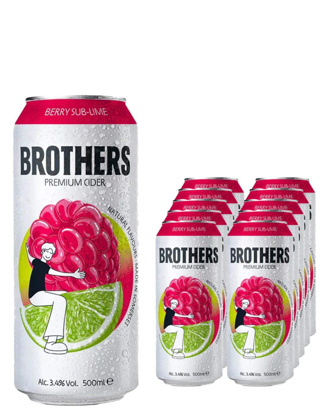 Brothers Berry Sub-Lime Cider Can Multipack, 10 x 500 ml Cider 5027342005949