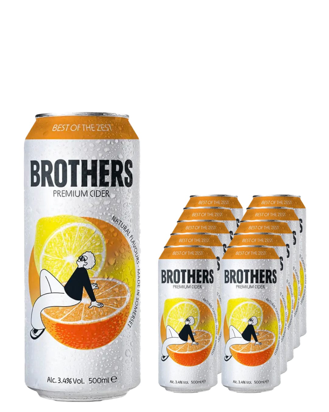 Brothers Best Of The Zest Cider Can Multipack, 10 x 500 ml Cider 5027342005925