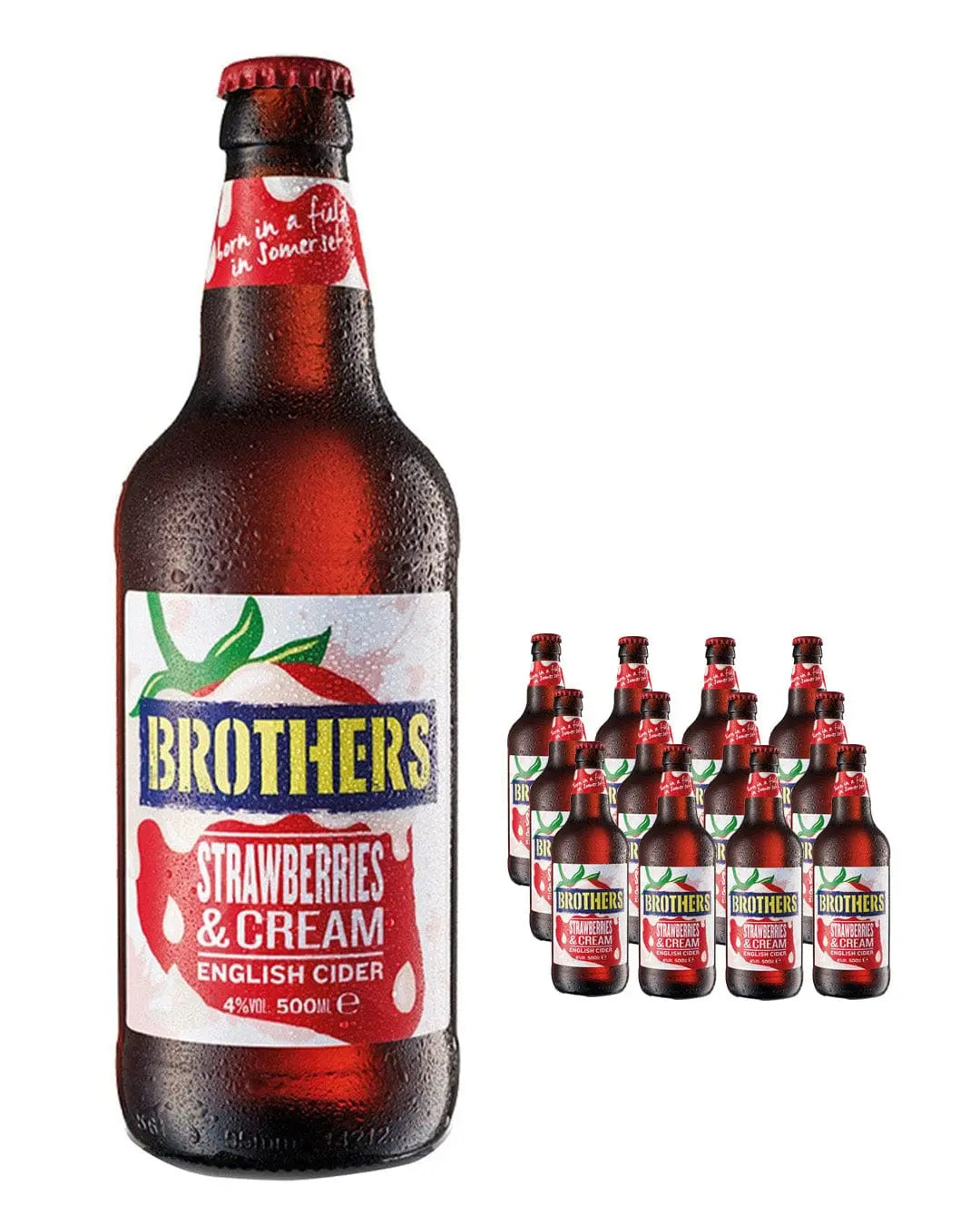 Brothers Strawberries & Cream Premium Cider Multipack, 12 x 500 ml Cider