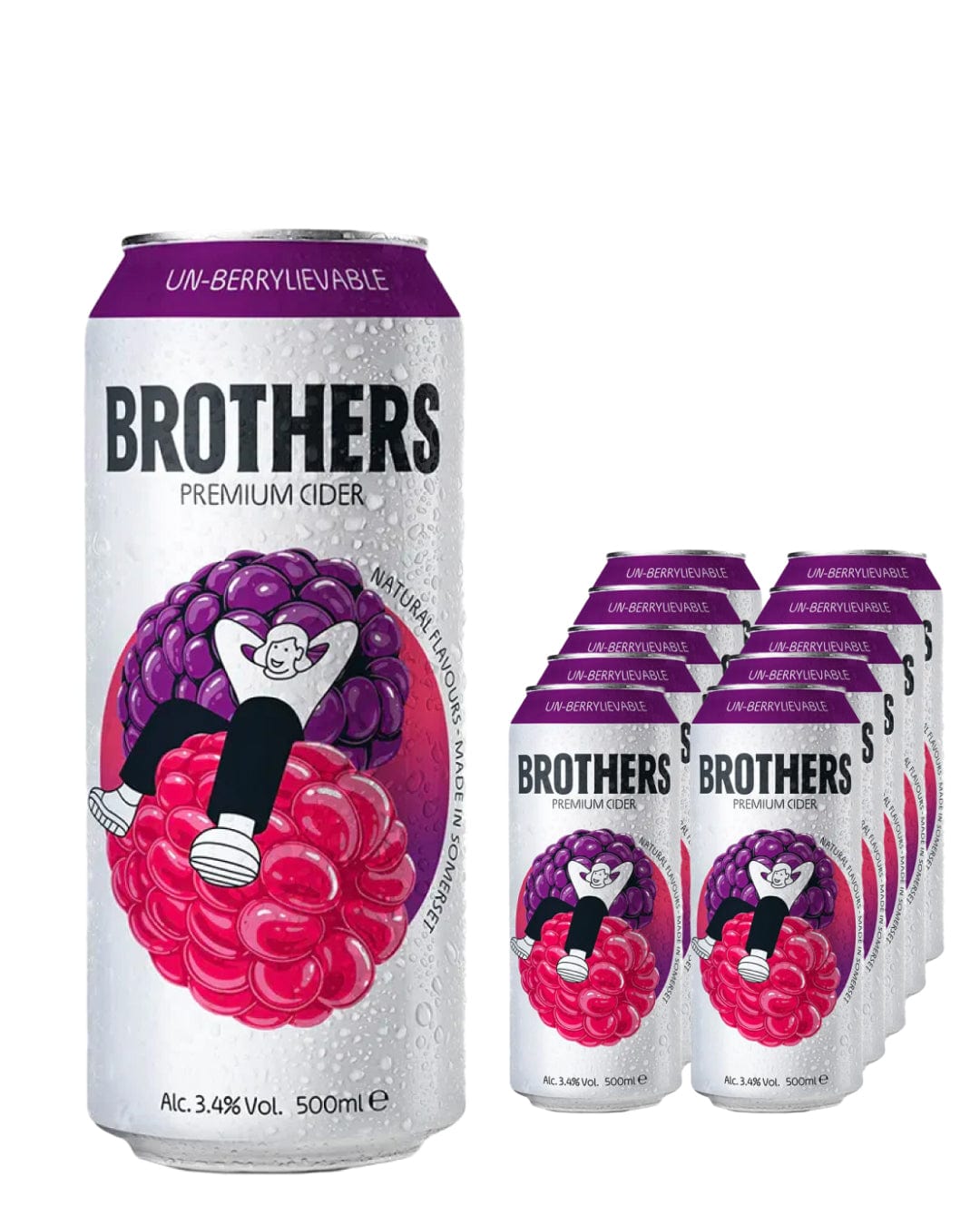 Brothers Un-Berrylievable Cider Can Multipack, 10 x 500 ml Cider 5027342005901