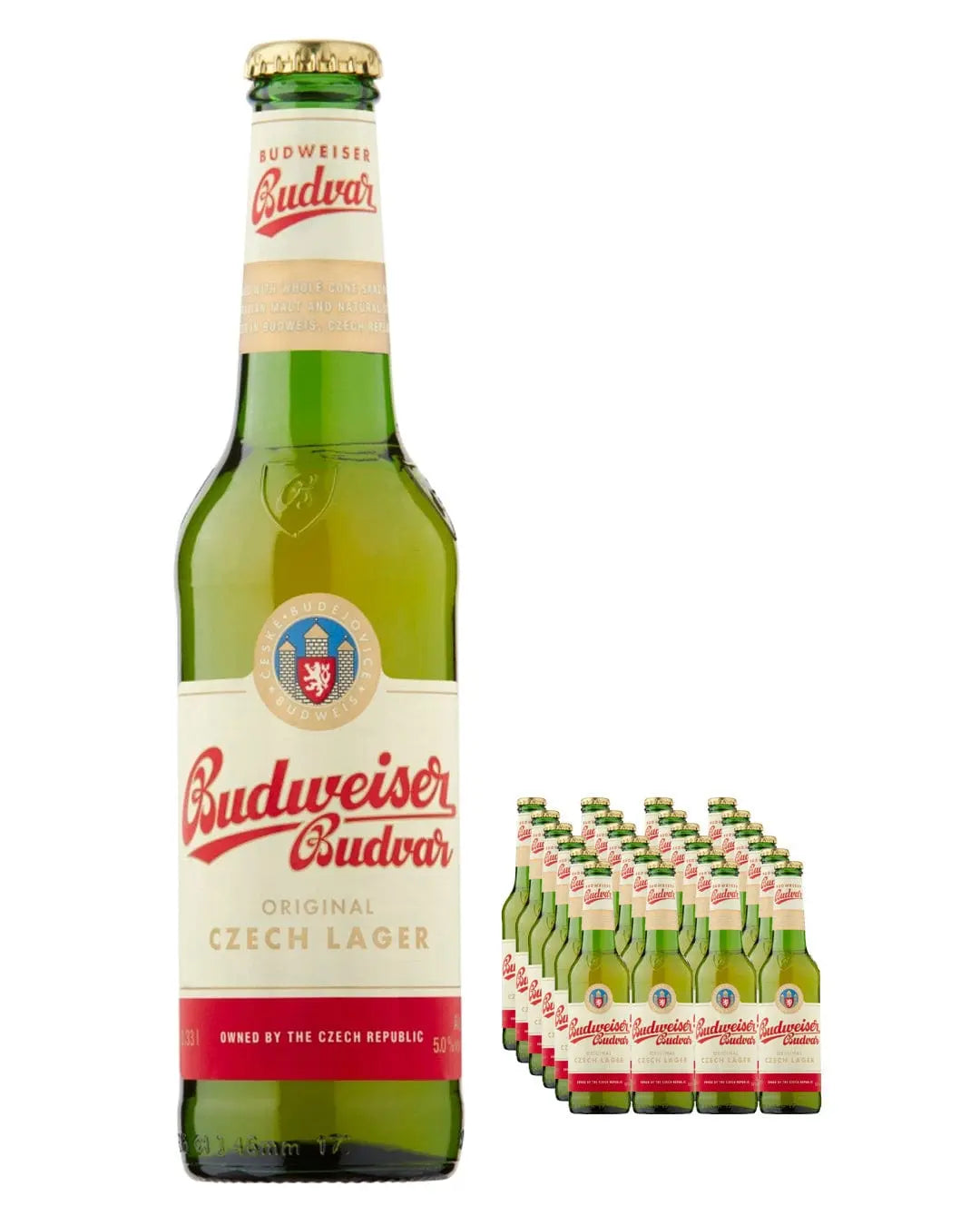 Budweiser Budvar Beer Bottle Multipack, 12 x 330 ml Beer