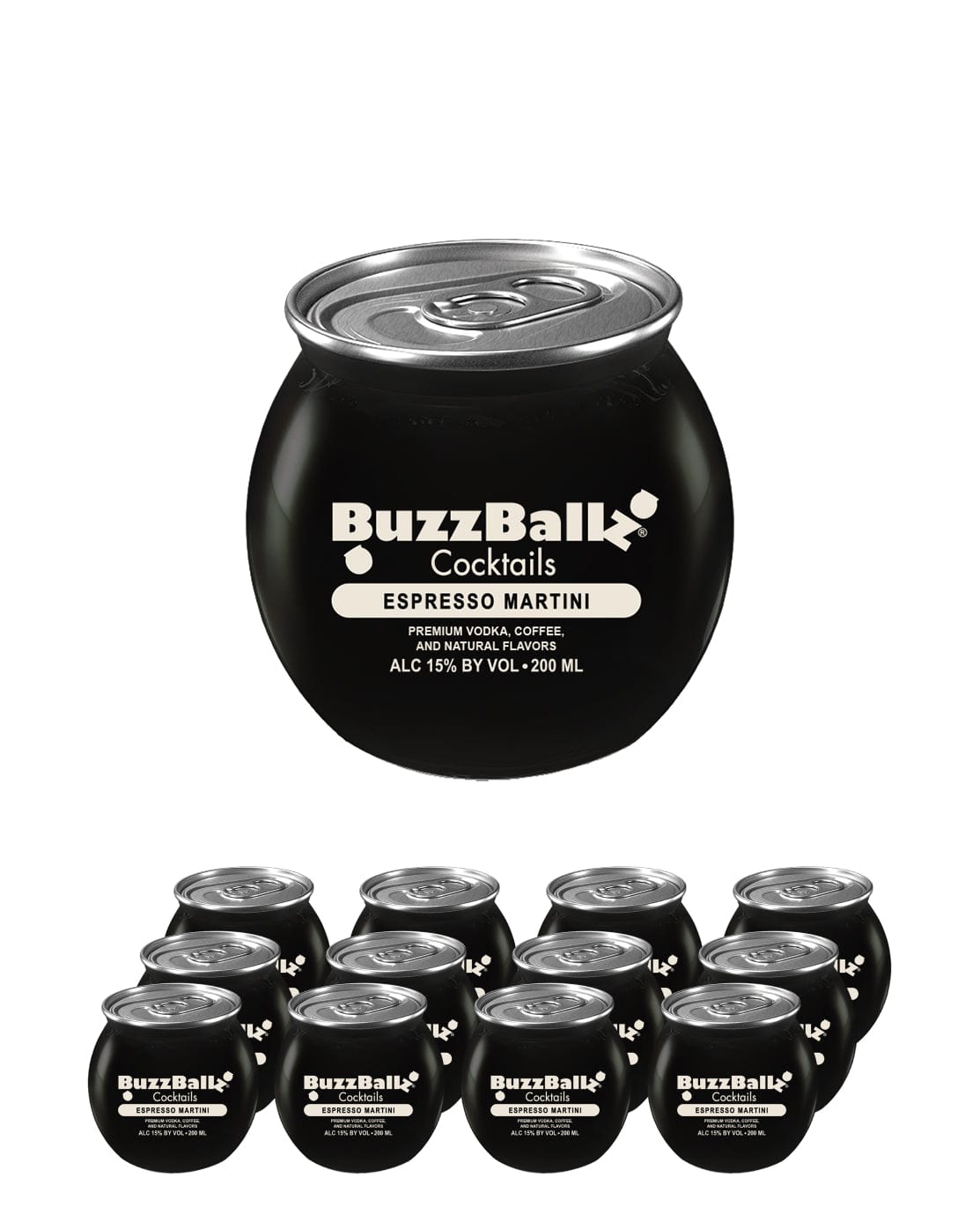 BuzzBallz Espresso Martini Cocktail Multipack, 12 x 200 ml Ready Made Cocktails