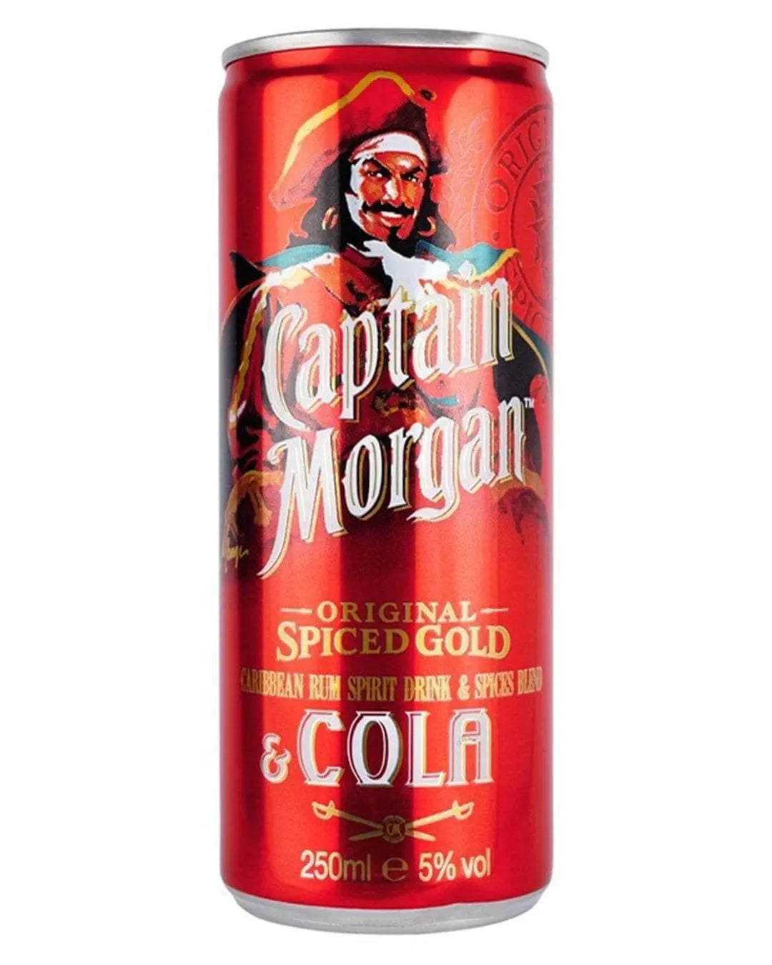 Captain Morgan Spiced Rum & Cola Premixed Can, 1 x 250 ml Ready Made Cocktails