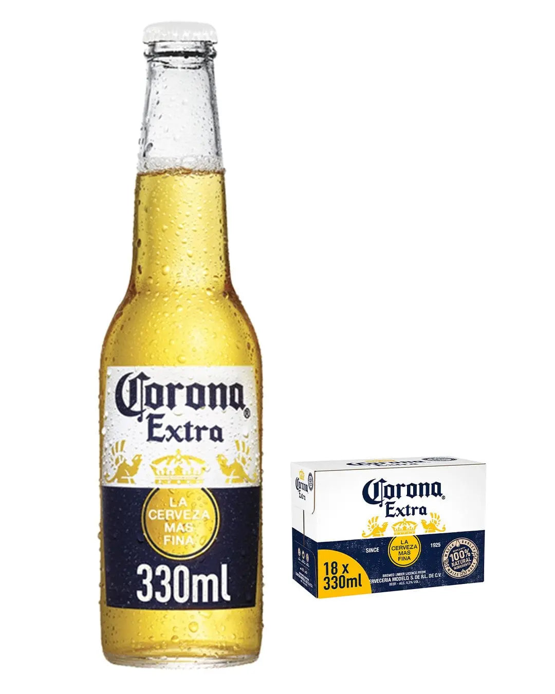 Corona Extra Lager Beer Bottle Multipack, 18 x 330 ml Beer