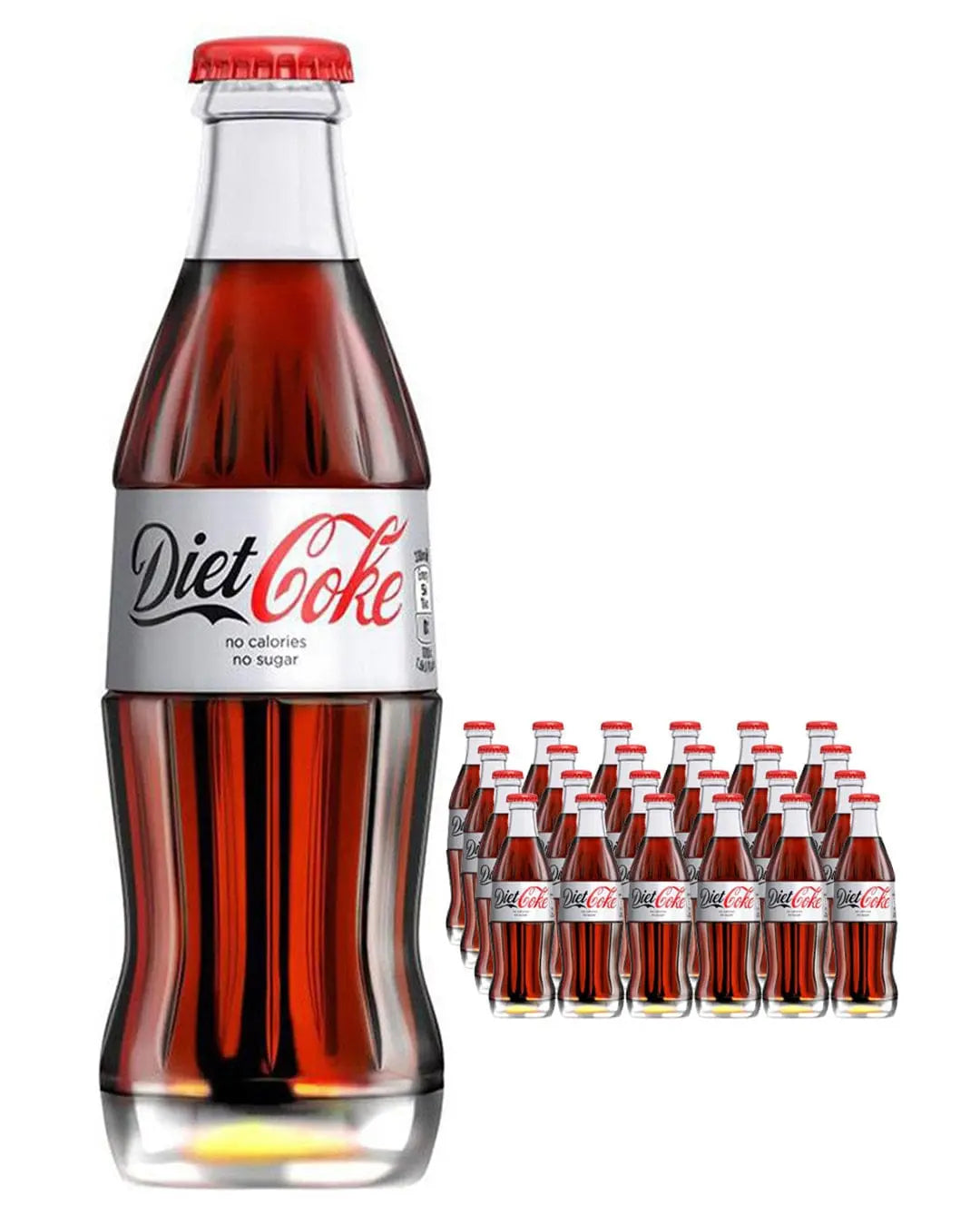 Diet Coca-Cola Glass Bottles Multipack, 24 x 330 ml Soft Drinks & Mixers 5017726133894