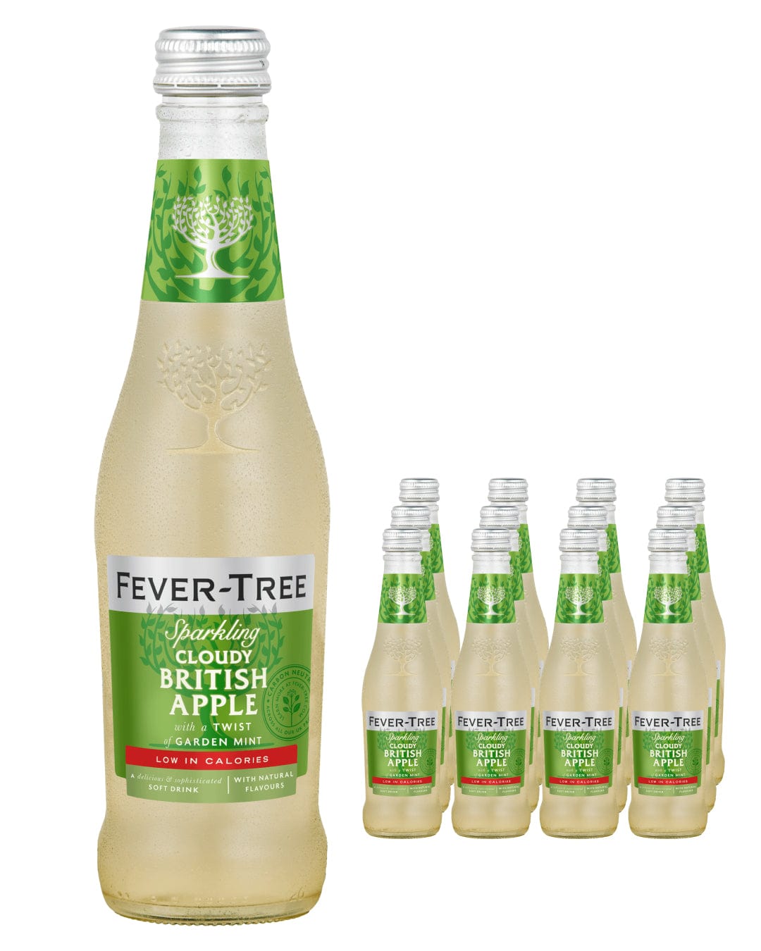 Fever Tree Sparkling Cloudy British Apple & Mint Multipack, 12 x 275 ml Spirits