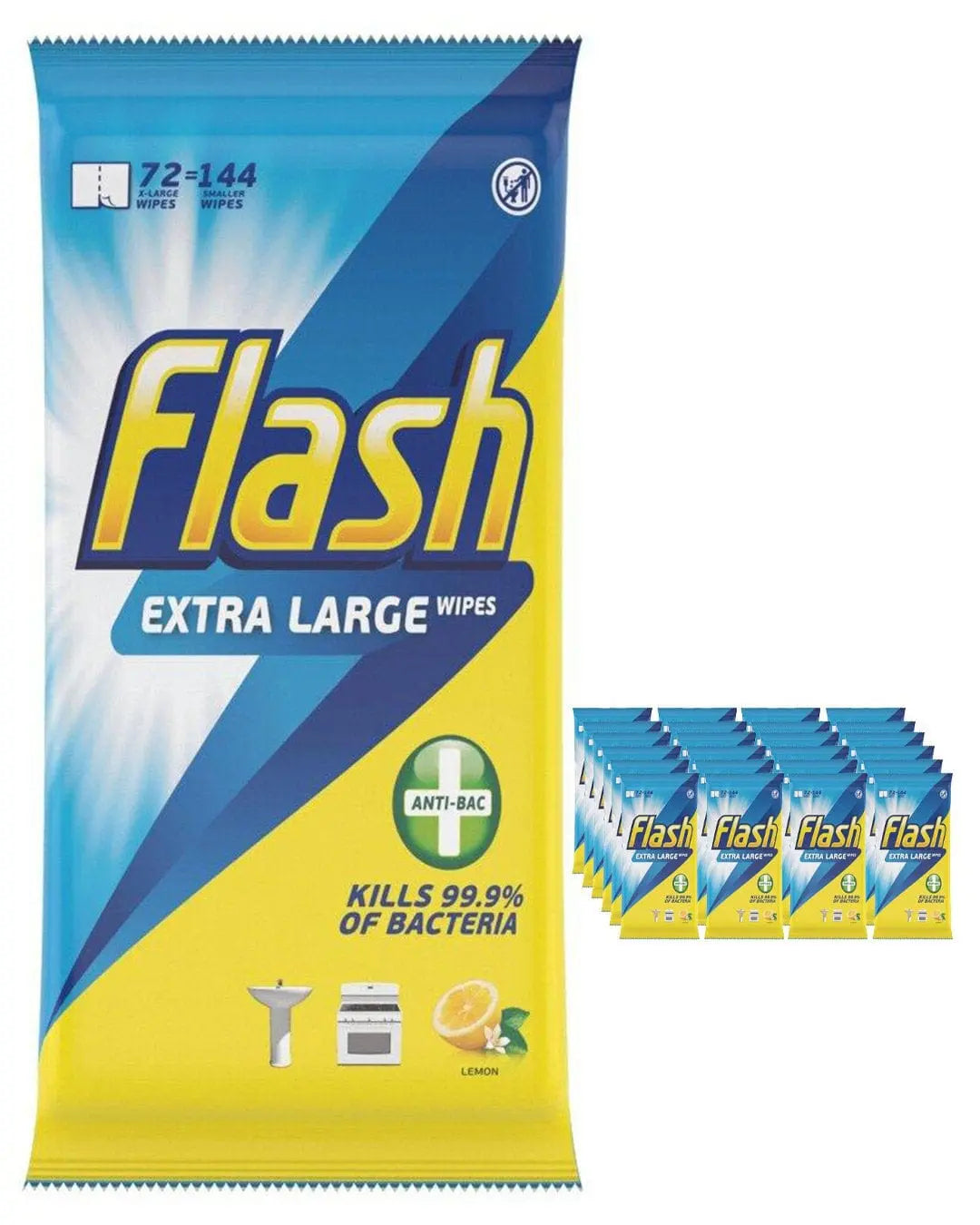 Flash Anti-Bac Wipes Multipack, 8 x 24 PPE