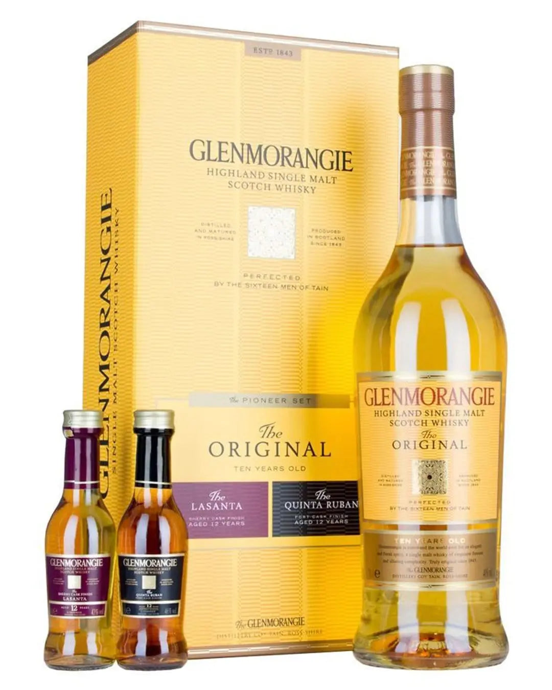 Glenmorangie The Pioneer Set, 1 x 70 cl + 2 x 5 cl Whisky 5010494926583