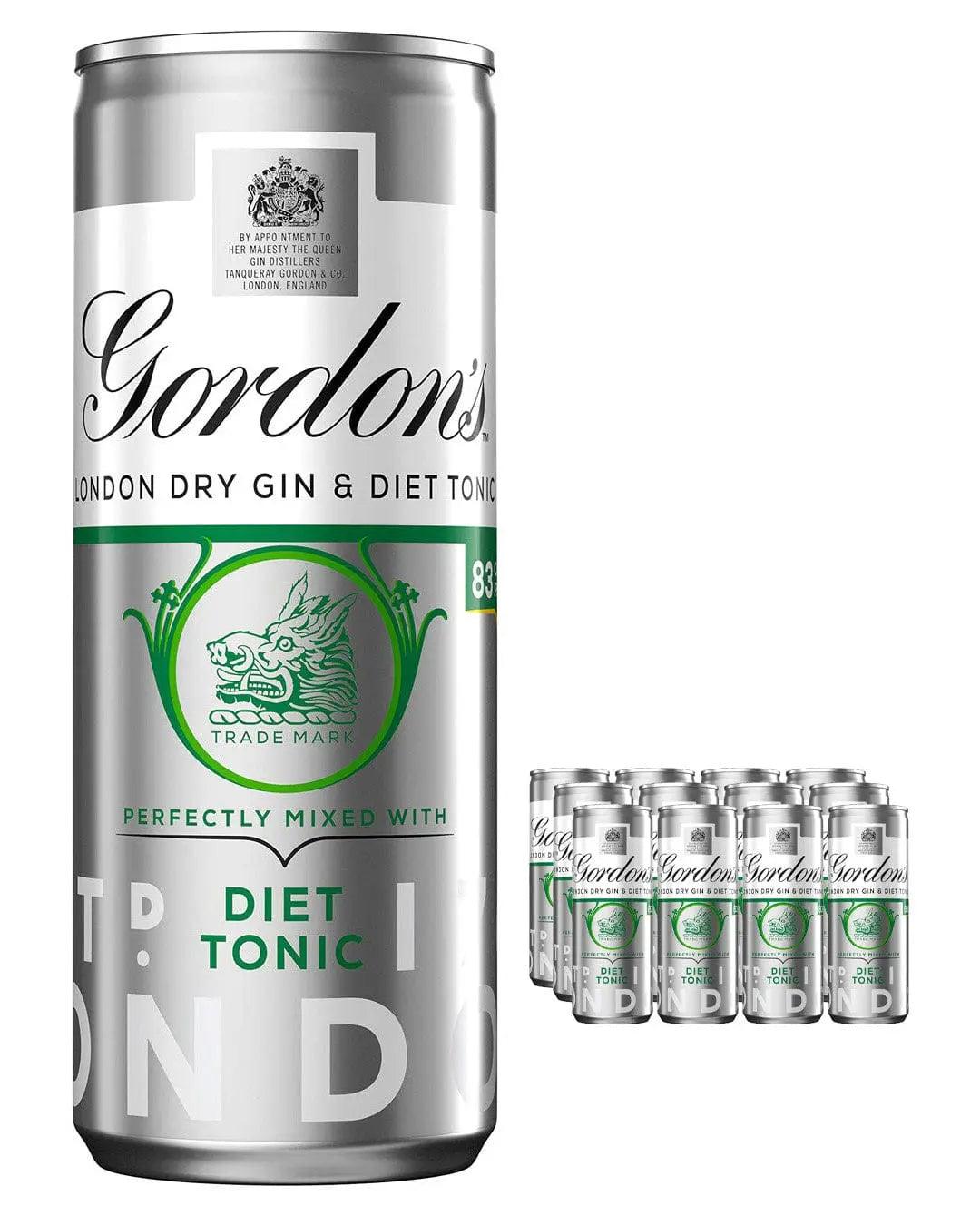 Gordon's Gin & Slimline Tonic Premixed Can Multipack, 12 x 250 ml Ready Made Cocktails