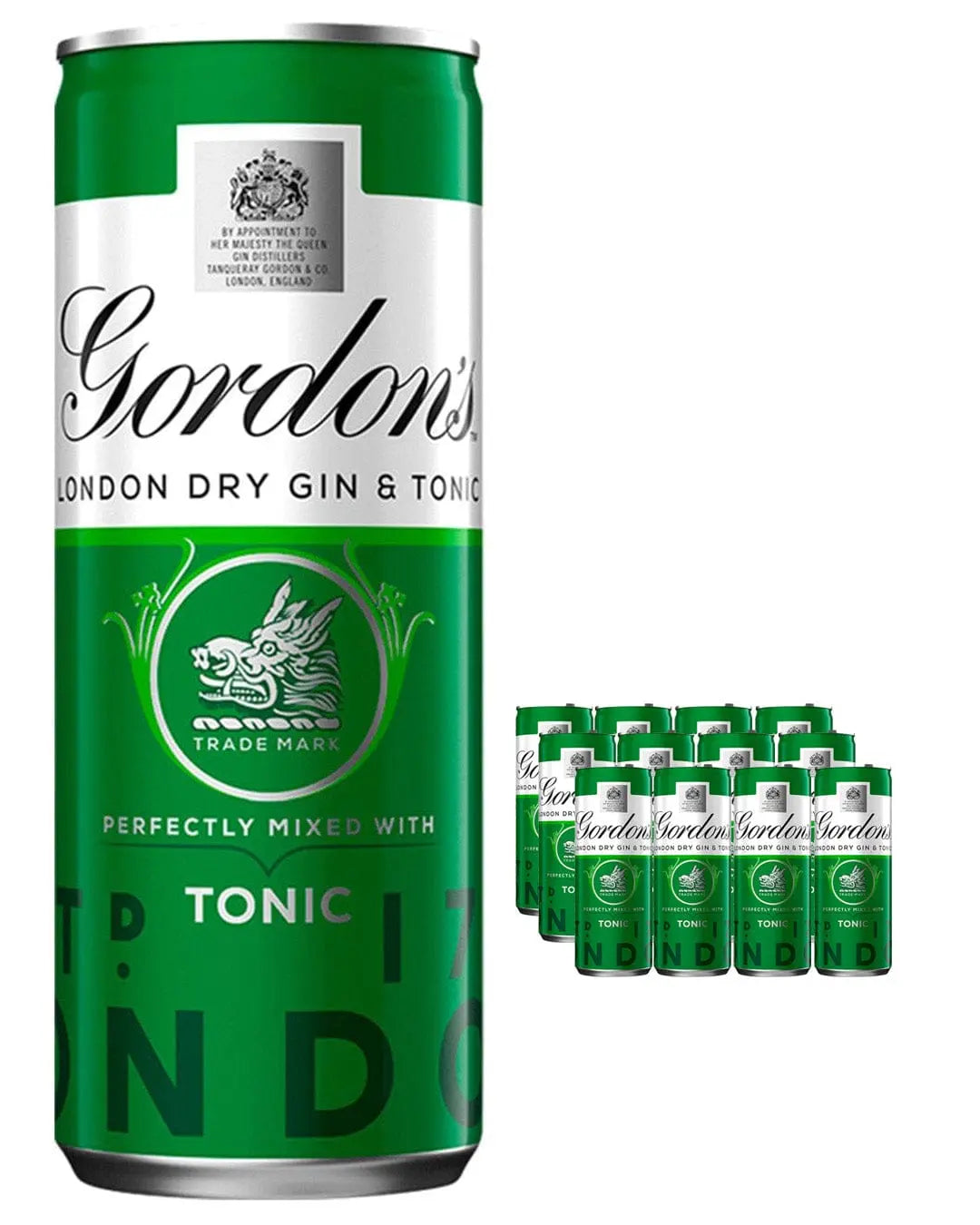 Gordon's London Dry Gin & Schweppes Tonic Premixed Can Multipack, 12 x 250 ml Ready Made Cocktails