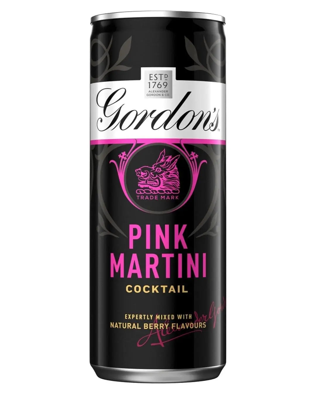 Gordon's Pink Martini Premixed Cocktail Can, 1 x 250 ml Ready Made Cocktails 5000289932882