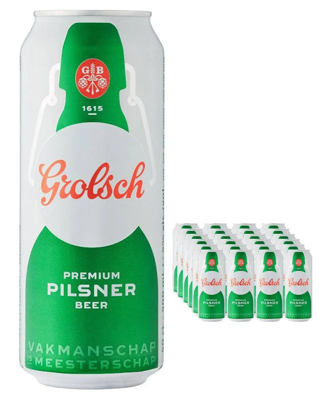 Grolsch Premium Pilsner Beer Can Multipack, 24 x 500 ml Beer 08716700031696