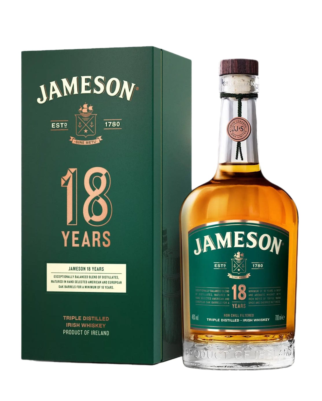 Jameson 18 Year Old Irish Whiskey, 70 cl Whisky 5011007015381