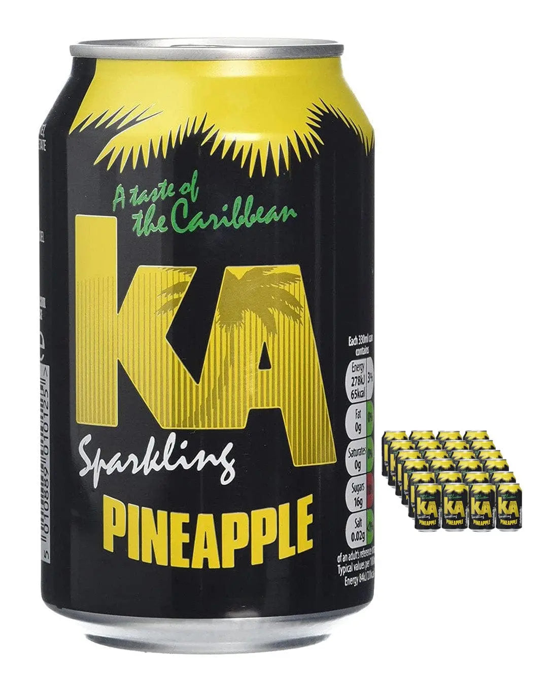 KA Sparkling Pineapple Fizzy Drink Multipack, 24 x 330 ml Soft Drinks & Mixers