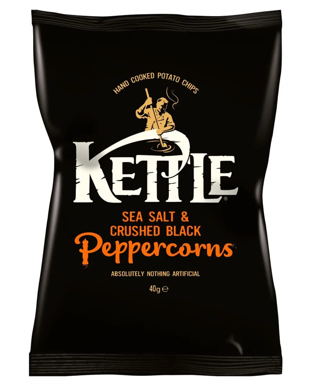 Kettle Chips Sea Salt & Black Peppercorns, 40 g Snacks