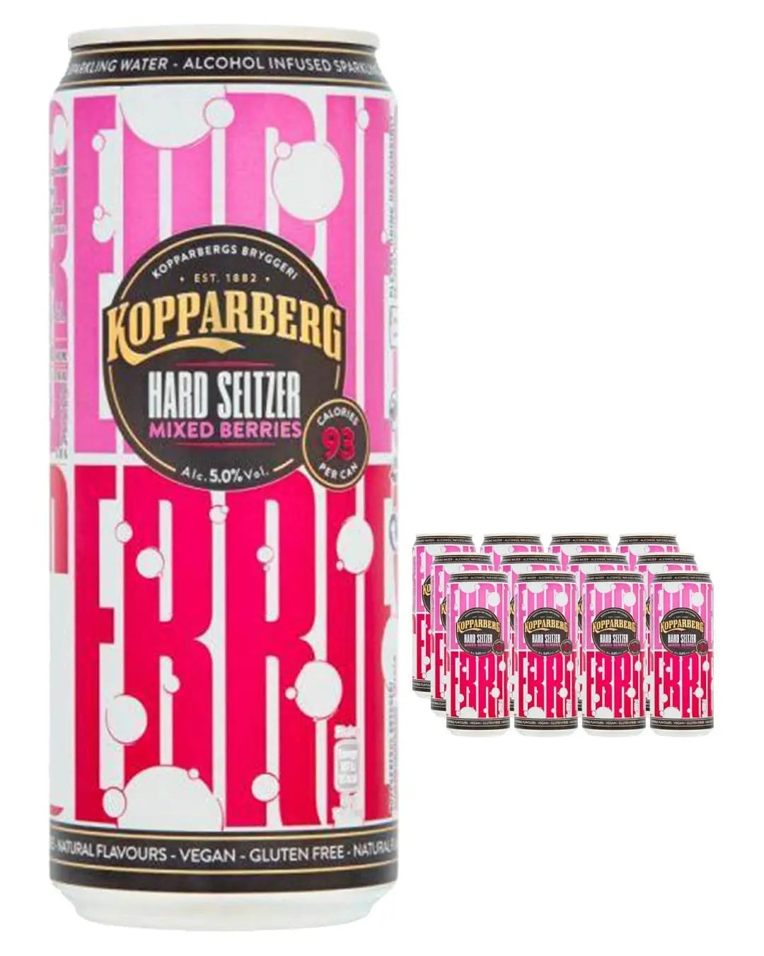 Kopparberg Mixed Berries Hard Seltzer Premixed Can Multipack, 12 x 330 ml Ready Made Cocktails 7393714646071