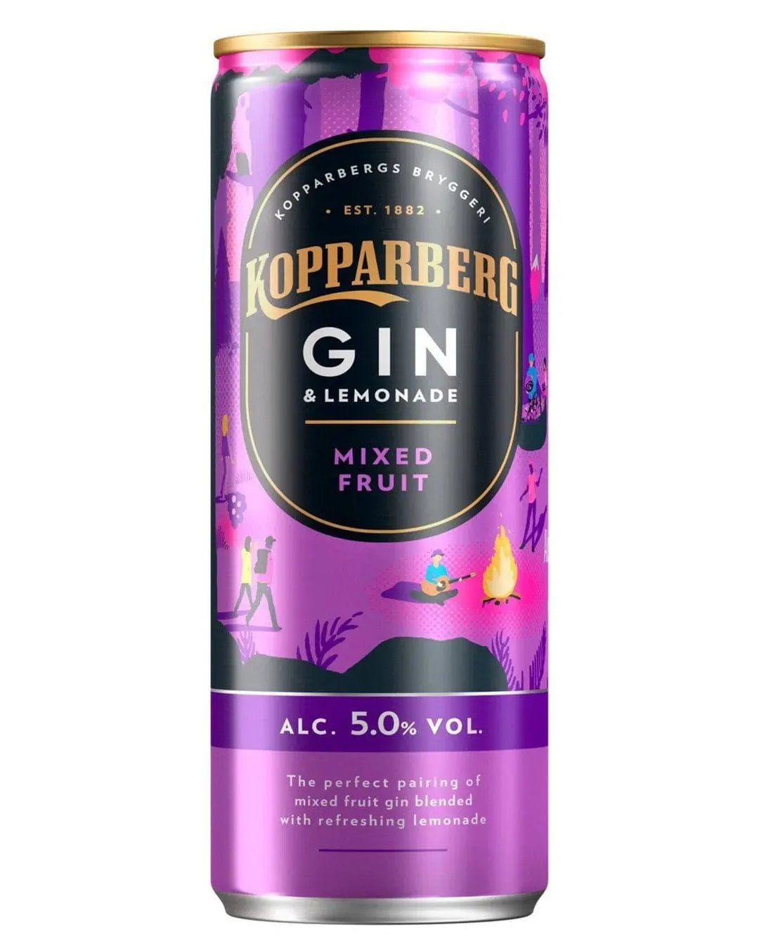 Kopparberg Mixed Fruit Gin and Lemonade Premixed Can, 250 ml Ready Made Cocktails