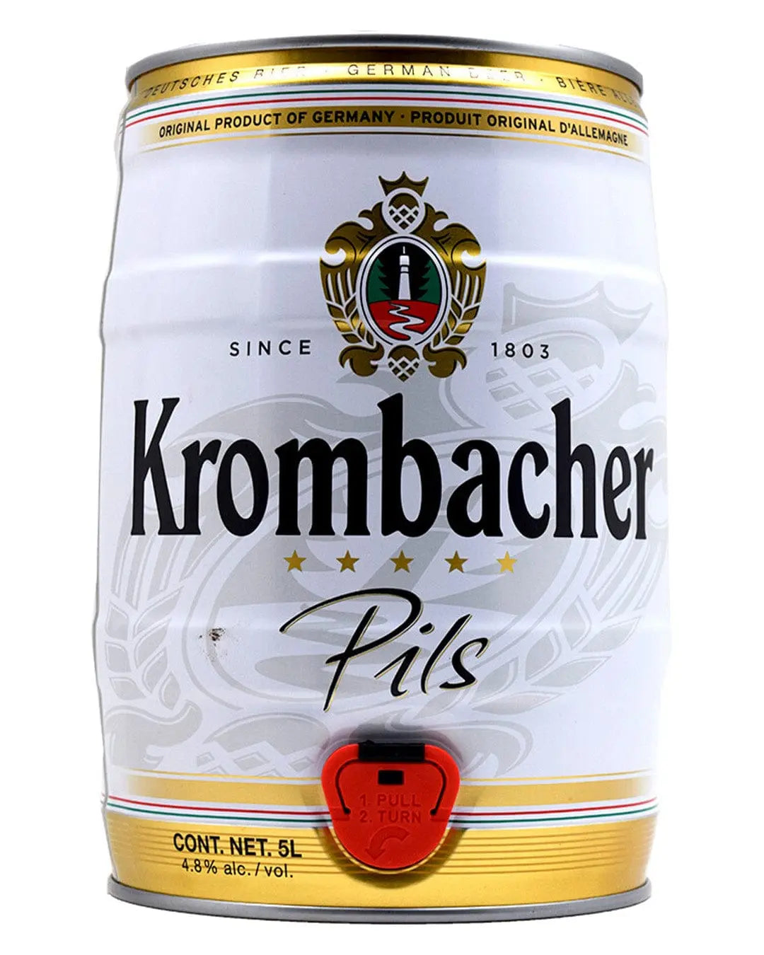 Krombacher Pils Draught Beer Mini Keg, 5 L Beer