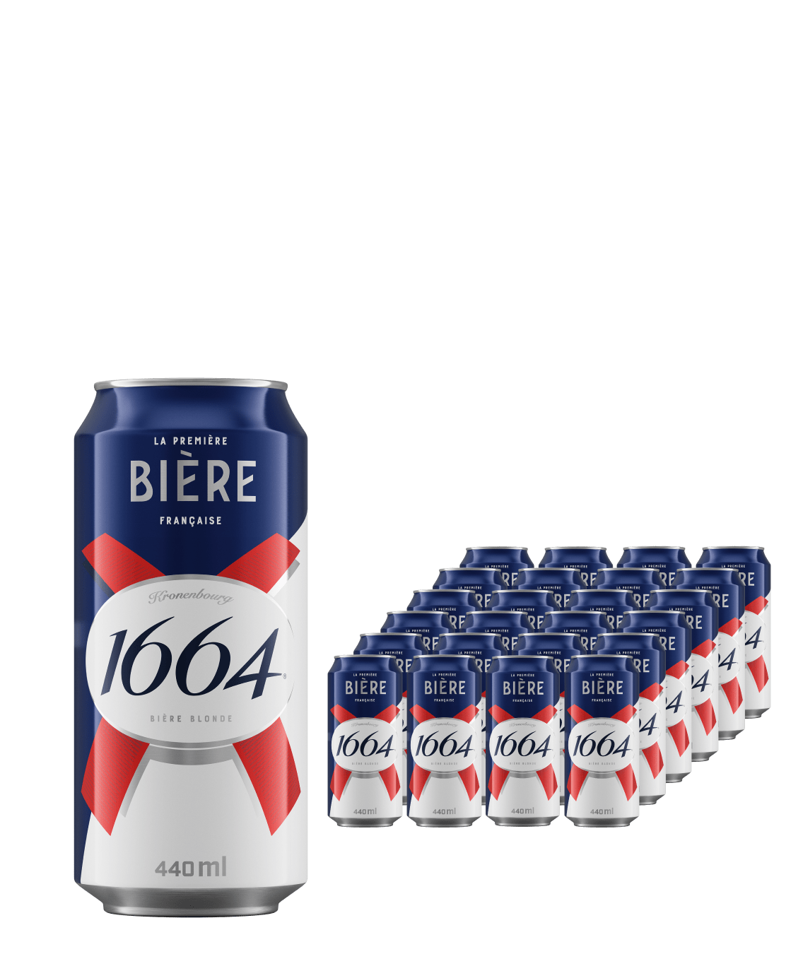 Kronenbourg 1664 Lager Beer Cans Multipack, 24 x 440 ml Beer 5035766382409