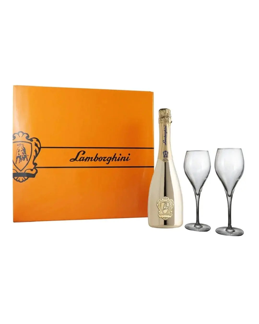 Lamborghini Extra Dry Gold Prosecco D.O.C. Gift Set With 2 Crystal