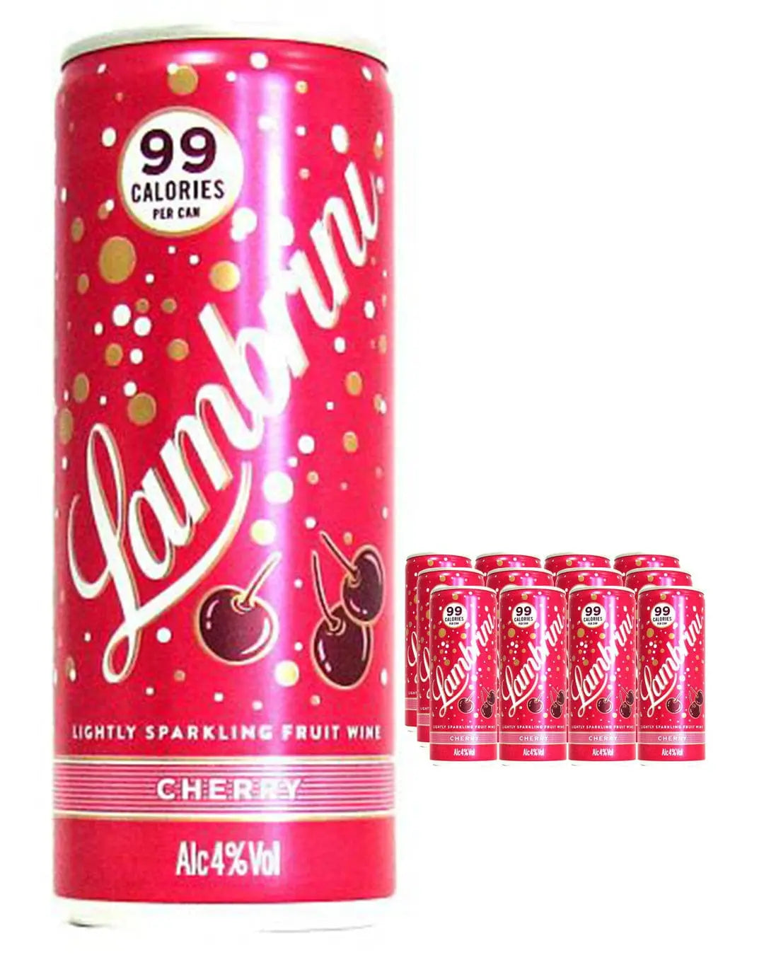 Lambrini Very Cherry Slightly Sparkling Fruit Wine Can Multipack, 12 x 250 ml Champagne & Sparkling