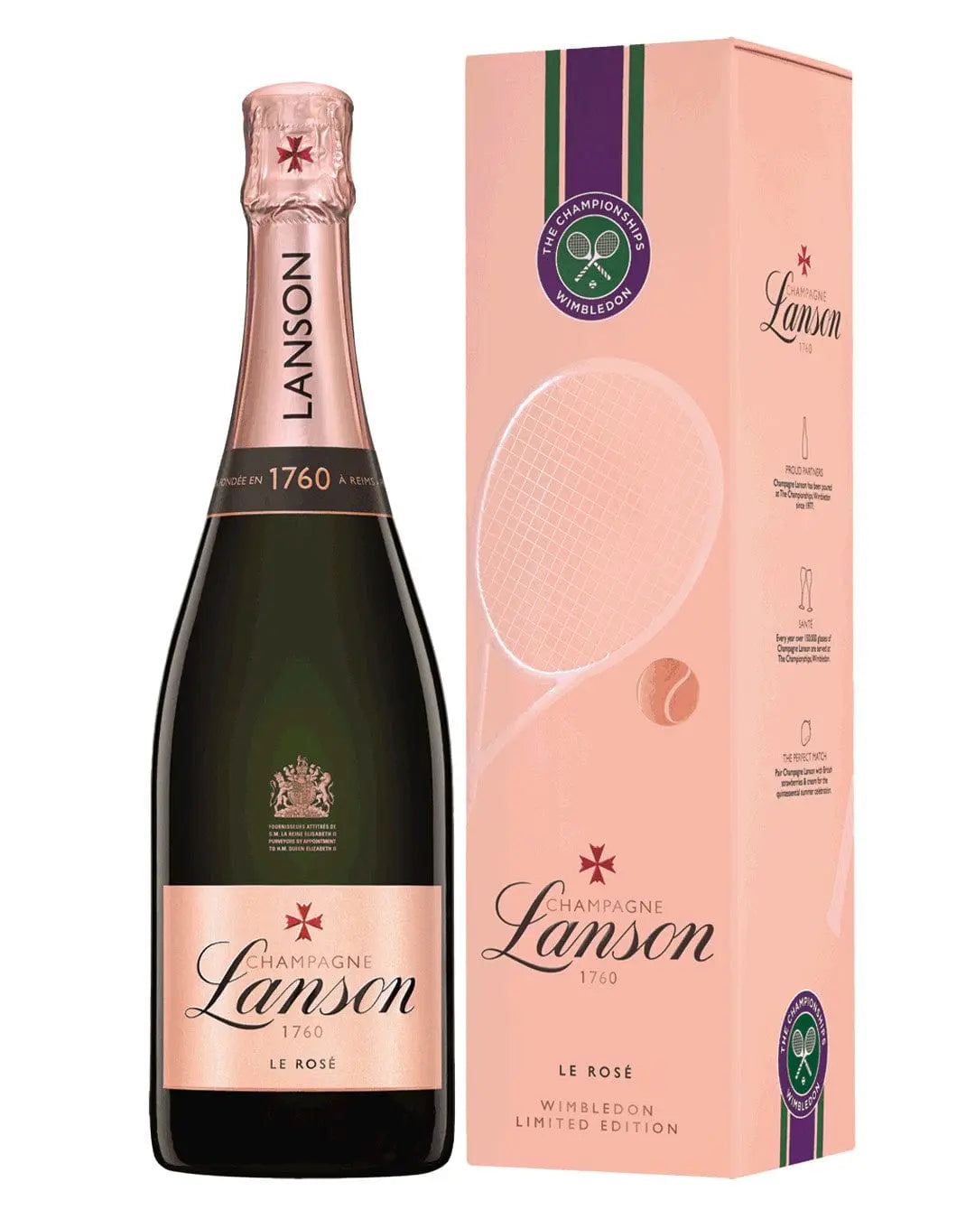 Lanson Rose NV Wimbledon Pack 2022, 75 cl Champagne & Sparkling