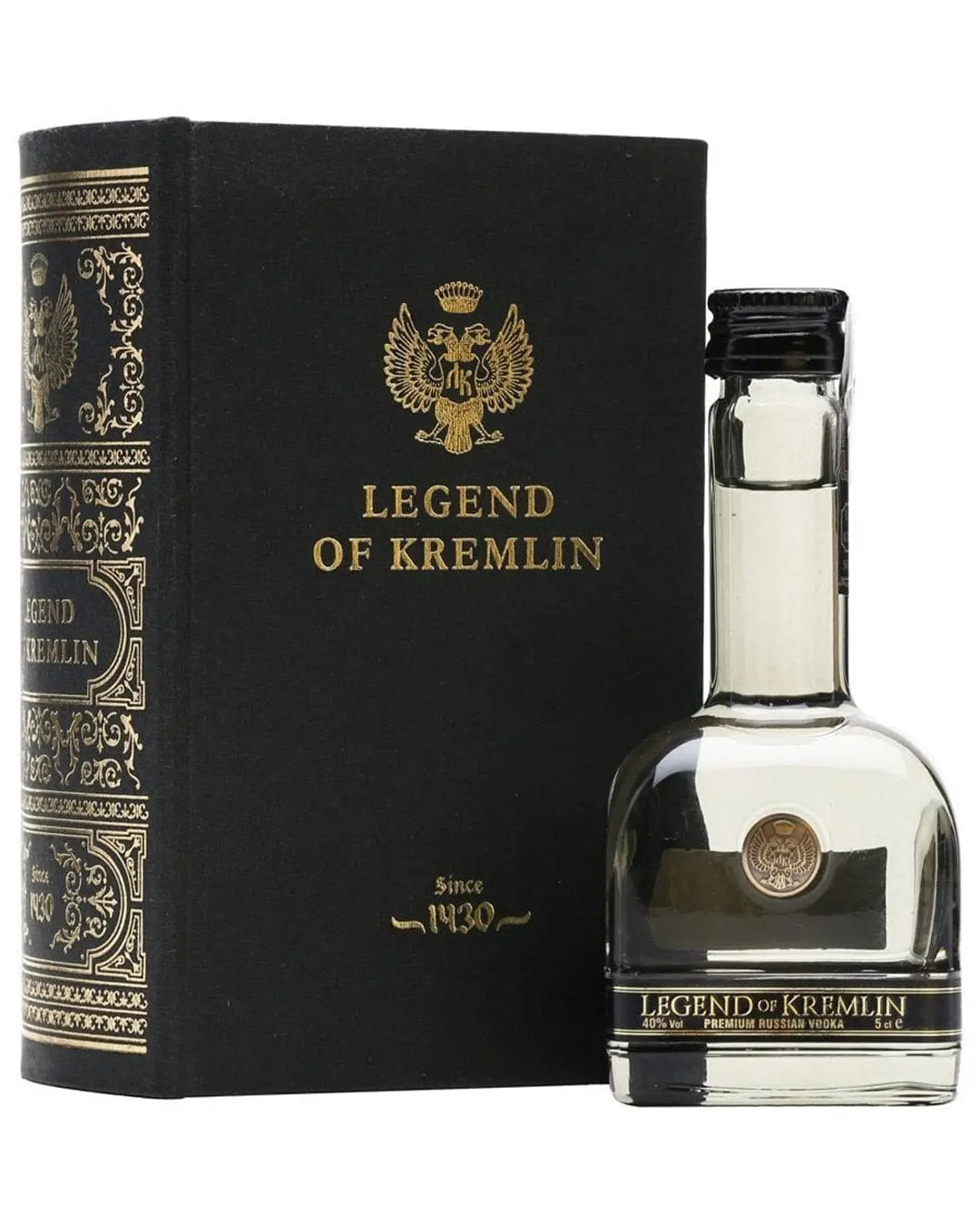 Legend Of Kremlin Miniature Vodka With Black Book, 5 cl Spirit Miniatures 4610028130298