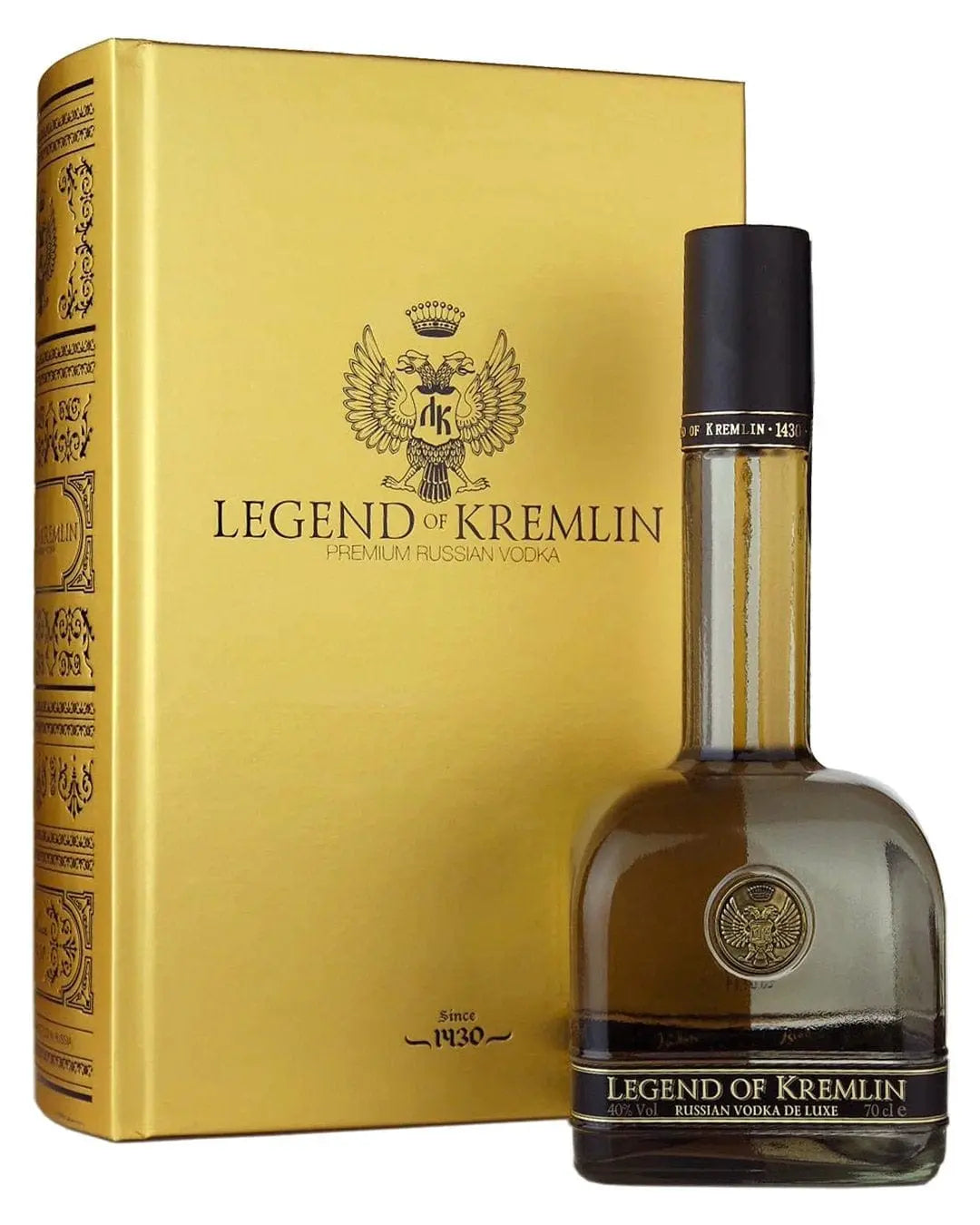 Legend Of Kremlin Vodka Black Bottle With Gold Book, 70 cl Vodka 4610028130373