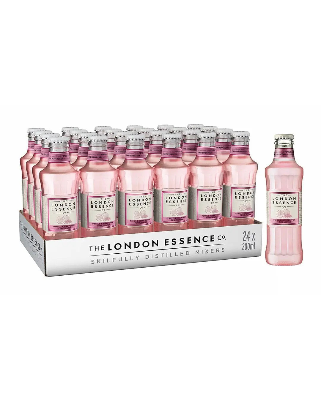 London Essence Company Pomelo & Pink Pepper Tonic Water Bottle Multipack, 24 x 200 ml Tonics