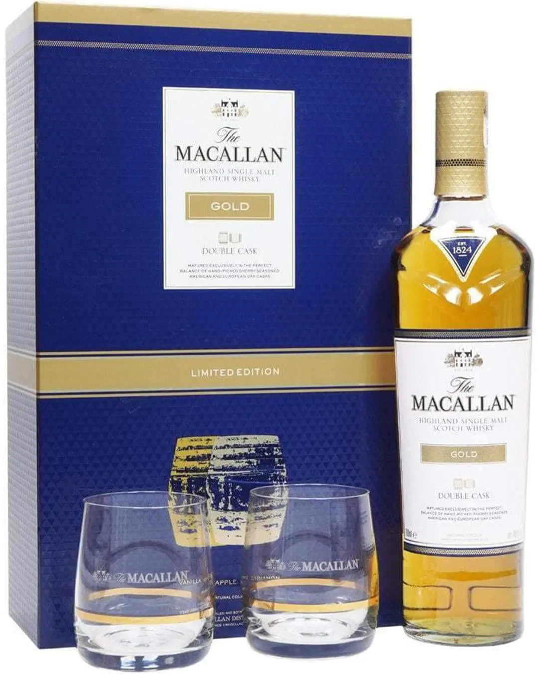 Macallan Gold Double Cask - 2 Glasses Gift Pack, 70 cl Whisky 5010314306939