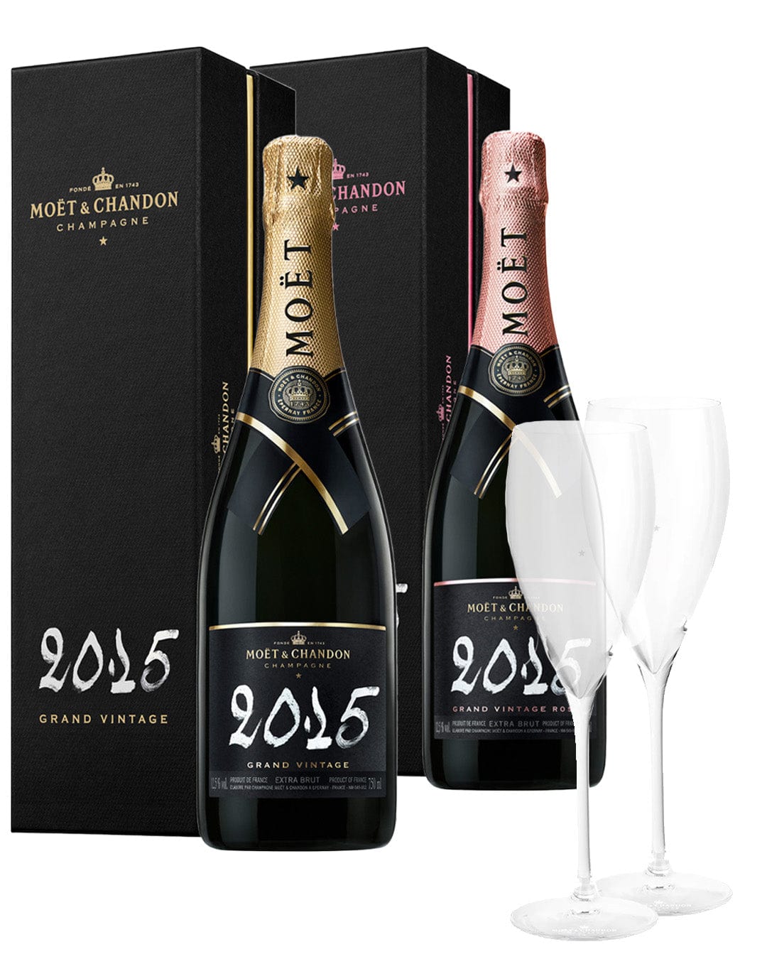 Moet Grand Vintage 2015 Brut and Rosé Duet, 2 x 75 cl Champagne & Sparkling