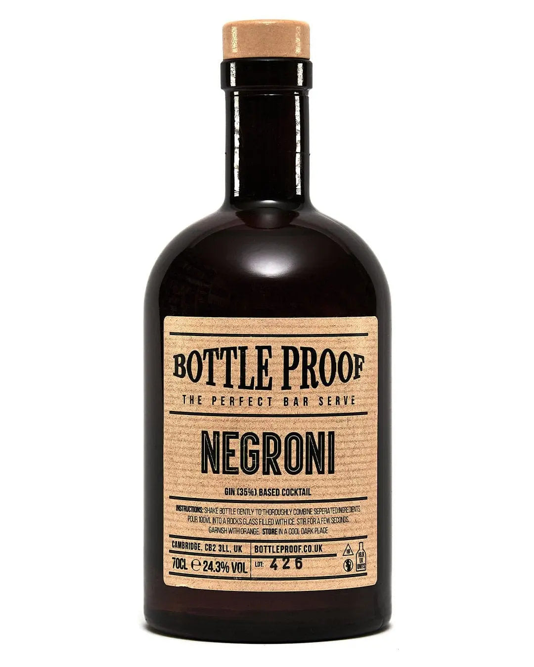 Negroni, Bottleproof Cocktails, 70 cl Ready Made Cocktails