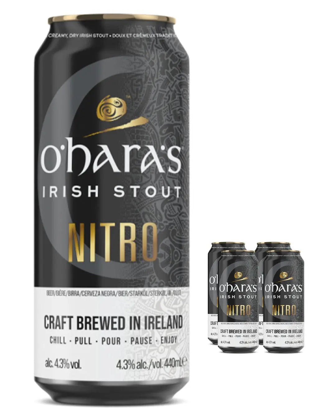 O'Hara's Irish Nitro Stout, 4 x 440 ml Beer