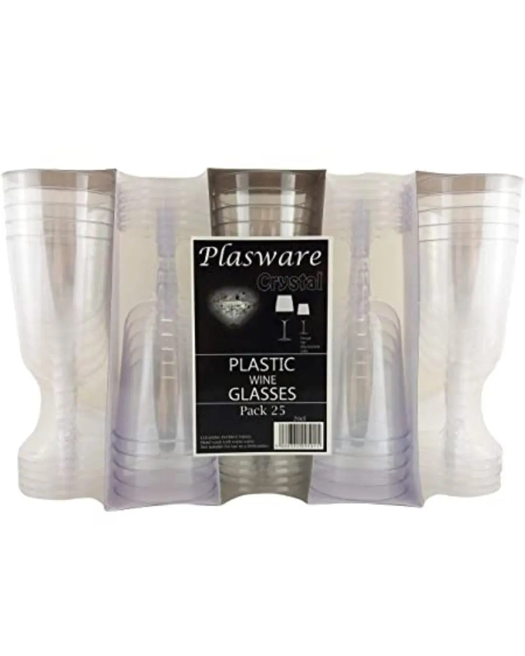 Plastic Crystal Wine Glass Pack Size 25 Tableware 5060331291015