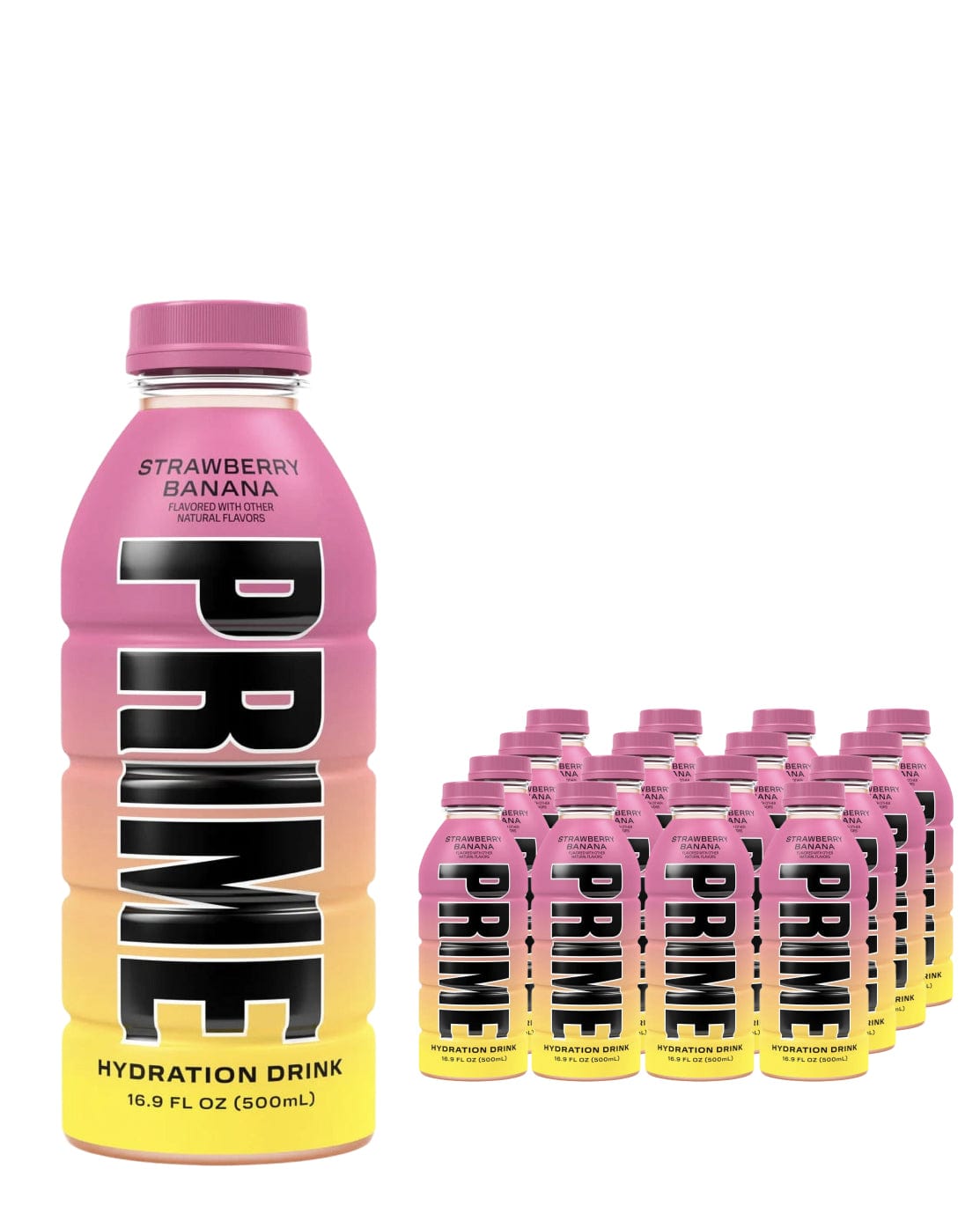 Prime Strawberry Banana Hydration Drink Multipack, 12 x 500 ml Soft Drinks & Mixers