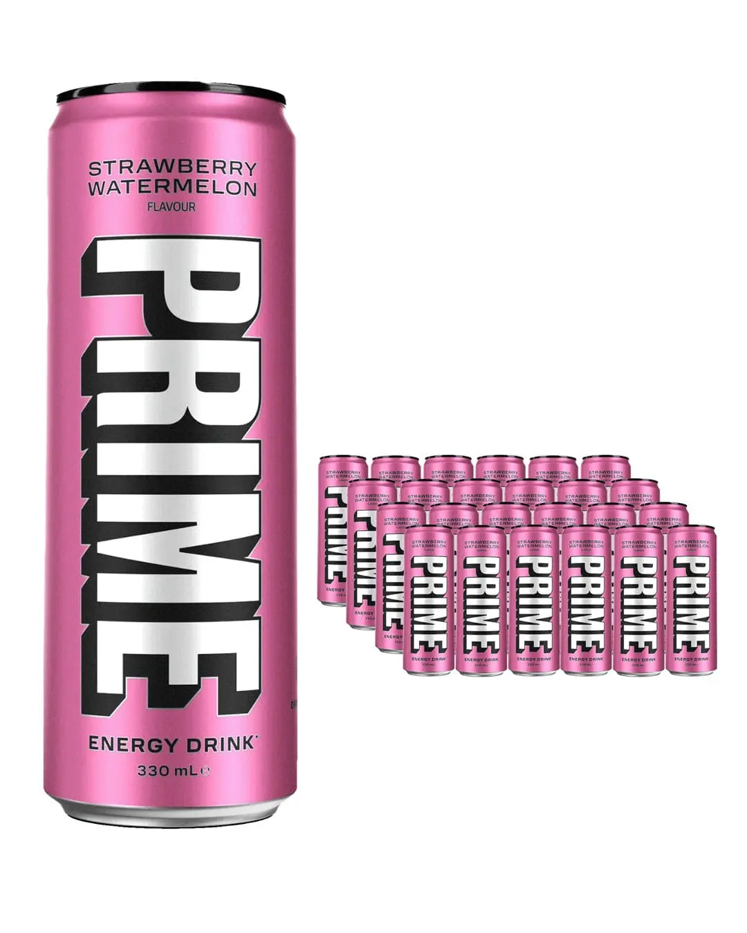 Prime Strawberry Watermelon Energy Drink Multipack, 24 x 330 ml Soft Drinks & Mixers