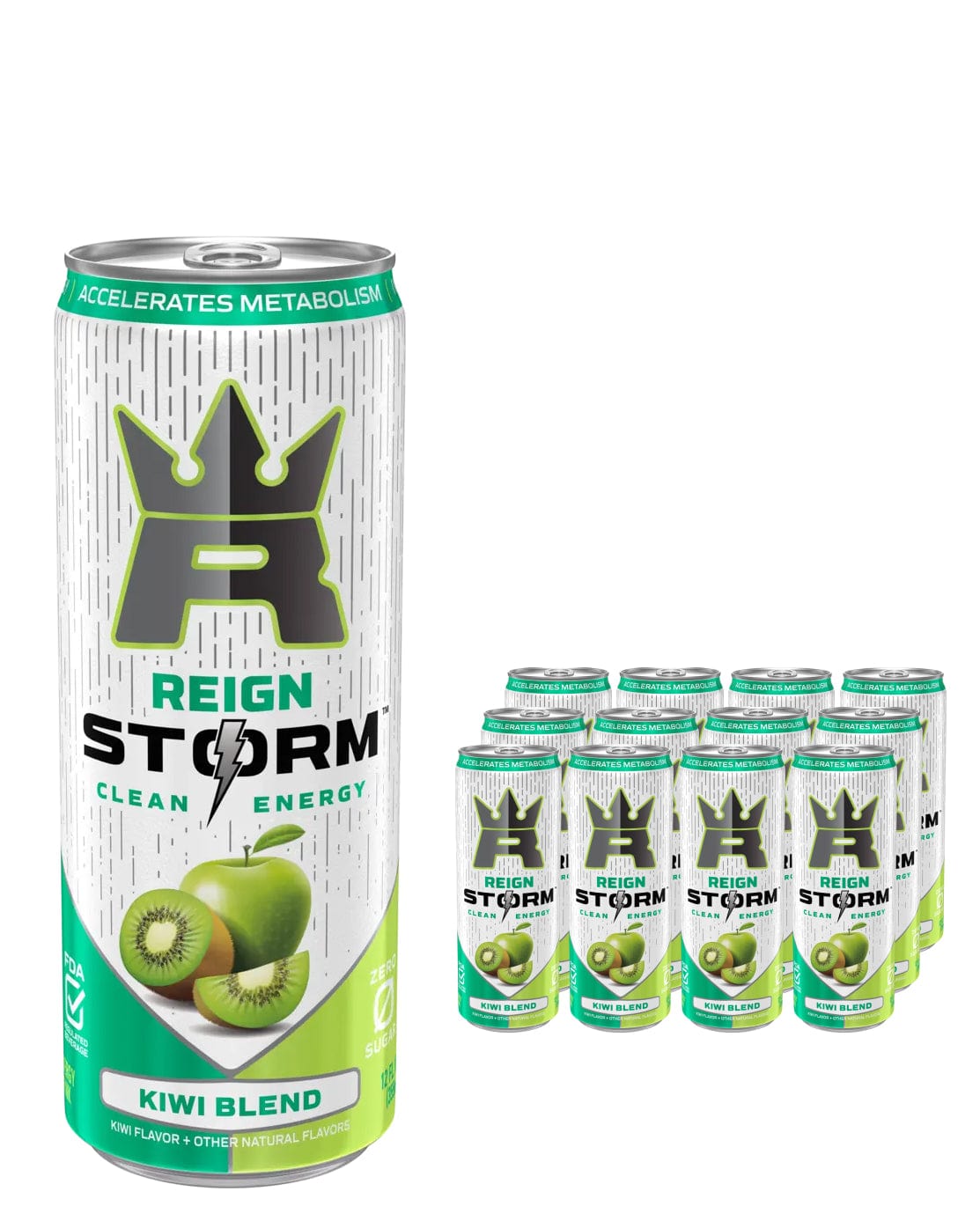 Reign Storm Kiwi Blend Clean Energy Drink Multipack, 12 x 355 ml Soft Drinks & Mixers