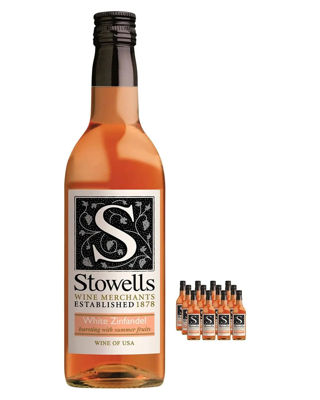 Stowells White Zinfandel Rose Wine Multipack, 12 x 187 ml Wine Miniatures